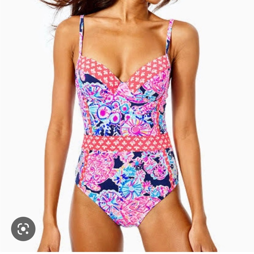 Lilly Pulitzer Palma One piece swimsuit in high tide navy. New with tags!